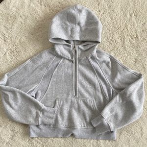 ❤️ Lululemon Scuba Oversized Half Zip in Heathered Core Ultra Light Grey XS/S